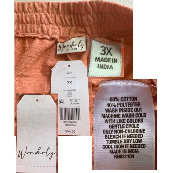 Wonderly Peach Tie-waist Cropped Wide Leg Pants - Picture 7 of 8
